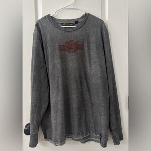 Harley-Davidson Gray Tee with Gold Logo Tag